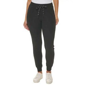 NWT Andrew Marc Women's Ribbed Knit Jogger Sweatpants Black Size S $70 4D001